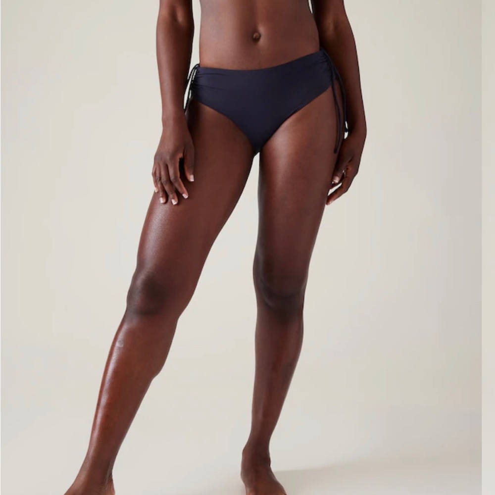NWT Athleta Full Cinch Bikini Bottoms Navy Blue (dress blue) Medium